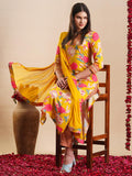 Anni Designer Women'S Rayon Blend Straight Printed Kurta With Pant & Dupatta (Ganita Mustard-Vks01_5Xl_Mustard_Xxxxx-Large),Mustard,5XL,,,