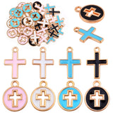 Aylifu 40pcs 2 Styles Enamel Cross Charms Alloy Religious Cross Crucifix Jesus Pendants Charms Jewelry Accessories for Easter DI