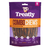 Treatly Combo Chews Rawhide/Pork Flavor Rawhide Stick 5 w/Chicken Meat Wrap Dog Chew Treats - 22 Count/1 Pack