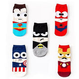 Monkeytail 5 Pairs Superhero Theme Cotton Printed Socks For Boys |Ankle Length Fashion Socks For 710 Year Old Boys