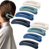 Cptots 8 Pcs Large Lay Flat Claw Clips for Women French Side Slide Barrettes for Thin Fine Hair Rectangle Alligator Hair Accesso