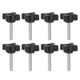 HARFINGTON 8pcs Star Clamping Knobs M6 x 35mm Metric Male Thread 32mm 4-Point Plastic Head Threaded Stud Knob Hand Tightening Th