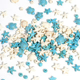 ToBeIT 314pcs Turquoise Sea Turtle Beads Starfish Bead Charms Synthetic bluewhite Tortoise Turtle Summer Ocean Animal Spacer Bea