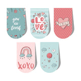 woopme Love Theme Printed Magnetic Bookmark Kids Boys Girls Books Lovers Readers Gift Magnetic Page Clips Folding 5 PCs
