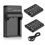 Mliepow 2 Pack EN-EL10 Battery and Micro USB Charger Compatible with Nikon Coolpix S60, S80, S200, S205, S220, S230, S500, S510,