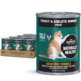 Dave's Pet Food Grain Free Canned Cat Food (Turkey & Giblets Pate), Made in USA Naturally Healthy Canned, Canned Pate, 12.5 oz C