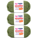 Army Green Yarn for Crocheting and Knitting Cotton Crochet Knitting Easy Yarn for Beginners Crochet Kit(3x50g)