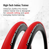 Vittoria Zaffiro Pro Home Trainer Tire - Indoor Bike Trainer Tire - Foldable Training Bicycle Tire (Red, 700X23C)
