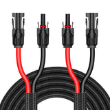33Ft 10AWG Solar Cable Extension with Protection Cover, Solar Wire with Tool-Free Solar Connectors, IP68 Waterproof PV Cable, So