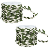 Eco-Friendly Wax Cord & Fabric Green Leaf Design Twine - 66ft Length for DIY Crafts, Gardening Decor, Artistic Projects, Home, W