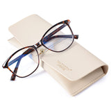 Madison Avenue Square Vintage TR90 Blue Light Blocking Reading Glasses for Women with Case, Anti Glare/Eyestrain Computer Reader