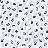 Yiizzxin 200pcs Round White Number 9 Beads for Bracelets,Acrylic Single Digit Bead,4x7mm Flat Number Beads for Jewelry Making(Ro