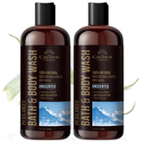 Natural Body Wash for Women, Men & Kids - Fragrance Free Body Wash - 12oz pH 5.5-Best pH Balance-Liquid Soap for All Skin Types-