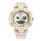 Fastrack Street Line Quartz Digital Analog Digital Off White Dial Off White Polyurethane Strap Watch For Girls - Nr68016Pp03