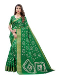 Satrani Womens Woven Cotton Blend Saree (1985ST486_Parrot Green)