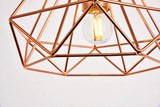 Elegant Lighting Living District Jago 1-Light Transitional Metal Pendant In Brown Finish