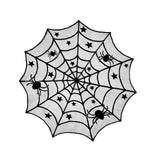 TRENDIVIBE Halloween Table Cloth Round Lace Halloween Decoration for Holiday Party Cafe 102cm Stars Spiders