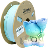 Gratkit Matte Rainbow PLA Filament 1.75mm, Color Change 3D Printer Filament, +/-0.03mm, Multicolor Gradient 3D Printing Filament