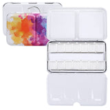 MyArTool Empty Watercolor Palette, Empty Watercolor Tin Box Palette Paint Case, Foldable Watercolor Paint Palette with 12 Empty