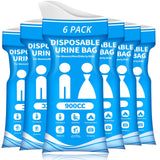 HOKINETY Disposable Urine Bag for Travel - 900ML Portable Pee Bags for Women Men 6 PCS Emergency Vomit Bags Unisex Urinal Toilet