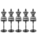 JCBIZ 5pcs Doll Clothes Model Rack Black 220mm Hollow Art Model Frame Clothes Gown Display Mini Mannequin Model for Doll Toy Dis