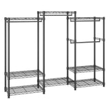 VEVOR Sturdy Apparel Organizer, Mobile Garment Hanger with Four Rods & Eight Shelving Levels, Tailorable Closet Stand, Independe