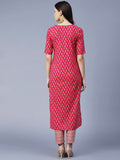 Gosriki Women'S Cotton Blend Printed Straight Kurta With Pant (Prnea-Red-Gs_L_Red_Large),Red,,B0BR17DR6N