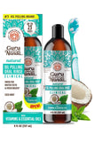 Old GuruNanda Whitening Pulling Oil & Dental Kit, Ayurvedic Blend of Coconut Oil & Pure Peppermint Essential Oil. Natural TeethW