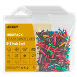 1000 Count 3 x 5 Small Plastic Zip Bags- Reclosable Zipper Lock Bags 2 Mil for Treats, Snack, Photo, Jewelry, Party Favors
