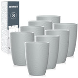 Wheat Straw Cups 8 PCS Good Alternative to Plastic Reusable Cups 12 oz Unbreakable Drinking Cup Reusable Dishwasher Safe Water P