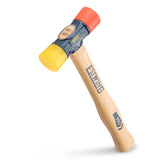 Estwing DFH12 Rubber Mallet 12 oz DoubleFace Hammer with Soft/Hard Tips & Hickory Wood Handle DFH12,Black Red & Yellow