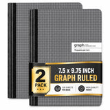 1InTheOffice Graph Composition Book, 9.75inch x 7.5inch Graph Paper Notebook, 100 Sheets 2 Pack