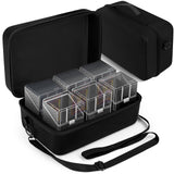 RHCOM Graded Card Case - eva hard case with 6 clear storage boxes 72 card board compatible graded card storage case for PSA, CSG