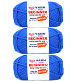 Electric Blue Yarn for Crocheting and Knitting Cotton Crochet Knitting Yarn for Beginners with Easy-to-See Stitches Cotton-Nylon