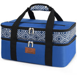Genteen Insulated Casserole Carrier,Expandable Double Insulated Food Carrier for Hot and Cold Food, Fits 9x13 Casserole Dish,Las