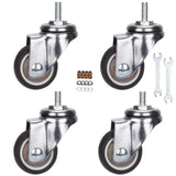 Stem Casters, 360 Degree Swivel Stem TPR Wheels with Metric M6-1.0x15mm Thread Industrial Castors for Carts, Furniture, Dolly, W
