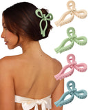 4 PCS Bow Hair Claw Clip for Women, 5.1 Big Claw Clips for Thick Hair