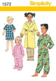 Simplicity 1572 Toddler and Childs Robe and Pajamas Sewing Patterns, Sizes 1/22