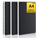 Eusoar Spiral Notebook, Large A4 3Packs 11 X 8.5 120 Pages Dot Grid Spiral Journaling Notebooks, Thick Paper Notebooks For Ske