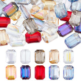 SUPERFINDINGS 40Pcs Rectangle Crystal Glass Beads Colorful Transparent Beads for DIY Handcrafte Jewelry Making Bracelet Necklace
