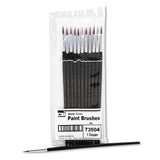 Charles Leonard Water Color Paint Brushes with Round Pointed Tip, # 4, 0.56 Inch, Camel Hair, Black Handle, 12Pack (73504)