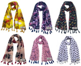 Fusfus WomenS Printed Chiffon Scarves And Stoles, Free Size(Multicolour, Fs2602) Pack Of 6 (Multicolor2)