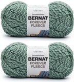Bernat Forever Fleece Ficus Yarn - 2 Pack of 280g/9.9oz - Polyester - 6 Super Bulky - 194 Yards - Knitting/Crochet