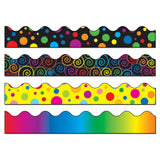Carson Dellosa Scalloped Border Set, 2-1/4 Inch x 3 Feet, Variety Set 4