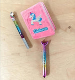 ECLET 3PC Combo A6 Mini Fur Diary with Water Pen & Stylish Pen for Kids | Cute Plush Notebook School Stationery Gift Set yz