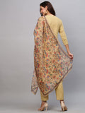 Gosriki Women'S Cotton Blend Straight Solid Kurta With Pant & Dupatta (Shiva Beige-Jan18-Gs_S_Beige_Small),Beige,,B0BTJ8D9YK