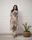 Gosriki Women'S Rayon Viscose Straight Printed Kurta With Pant (Kitimat Cream-Gs_Xl_Cream_X-Large),Cream,,B0DVPYXH44