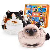 Openhaha Drawstring Travel Organizer, Cosmetic Pouch - Cat Gift for Women, Lay Flat Makeup Bag Gifts for Cat Lovers (2-Pack)