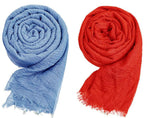 Icw WomenS Uv Protection Light Weight Wrinkle Ironless Crinkle Cotton Hemp Summer Scarf Stoles Shawl Head Scarves For Girls (Pa