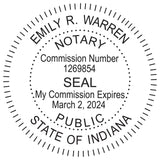 MaxMark Round Notary Pre-Inked Stamp for State of Indiana